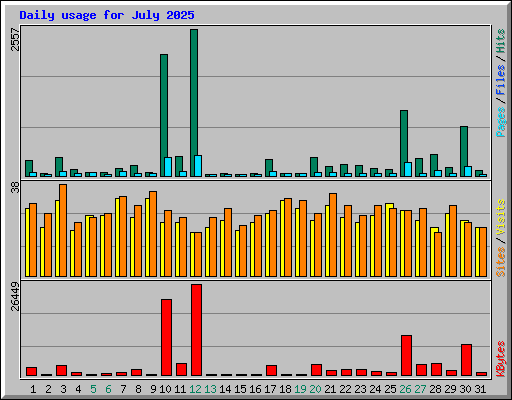 Daily usage for July 2025